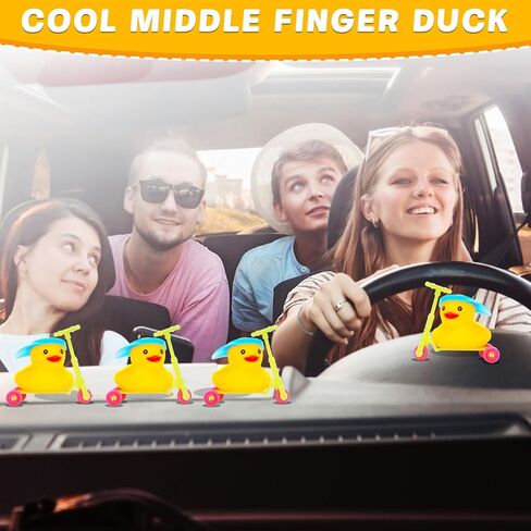 Yellow Rubber Duck with Mini Scooter,Cute Car Dashboard Decoration Squeaky Duck for Jeep Ducking Party Favors Ducky with Blue Hat in Kuwait