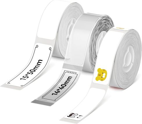 NIIMBOT Label Maker Tape D110 Labels 3Rolls Thermal Label Refills (0.47" X 1.57" White/ 0.55" X 1.18" Clear/ 0.47" X 4.29" White Cable) for Home Office Shool in Saudi Arabia