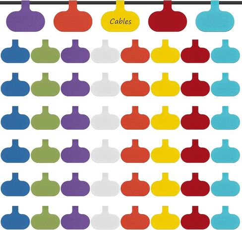 50 قطعة من ملصقات سلك الكابل، ملصقات الأسلاك الملونة، علامات الكابلات ذاتية اللصق، علامات الأسلاك القابلة لإعادة الاستخدام لتصنيف إدارة الإلكترونيات in Kuwait