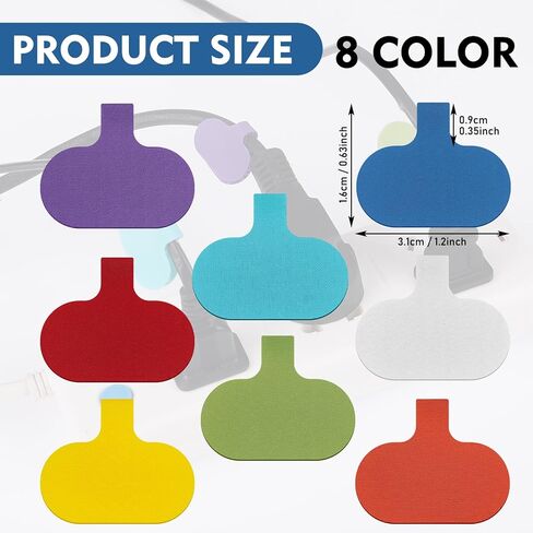 50 قطعة من ملصقات سلك الكابل، ملصقات الأسلاك الملونة، علامات الكابلات ذاتية اللصق، علامات الأسلاك القابلة لإعادة الاستخدام لتصنيف إدارة الإلكترونيات in Kuwait