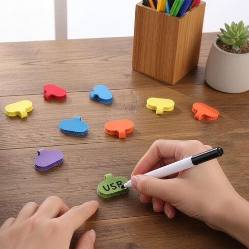 50 قطعة من ملصقات سلك الكابل، ملصقات الأسلاك الملونة، علامات الكابلات ذاتية اللصق، علامات الأسلاك القابلة لإعادة الاستخدام لتصنيف إدارة الإلكترونيات in Kuwait