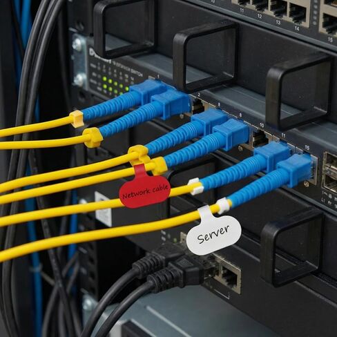 50 قطعة من ملصقات سلك الكابل، ملصقات الأسلاك الملونة، علامات الكابلات ذاتية اللصق، علامات الأسلاك القابلة لإعادة الاستخدام لتصنيف إدارة الإلكترونيات in Kuwait