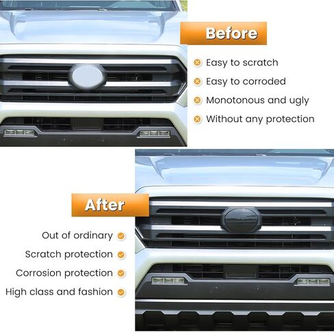 Front Grille Emblem Cover Compatible with Toyota Tacoma 2024 2025 2026, Front Bumper Grille US Flag Emblem Cover Trim in Saudi Arabia