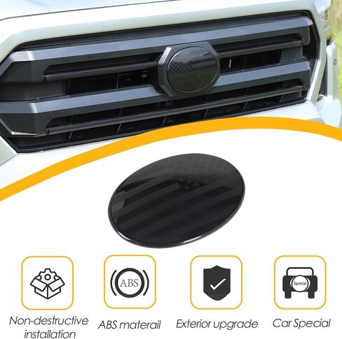Front Grille Emblem Cover Compatible with Toyota Tacoma 2024 2025 2026, Front Bumper Grille US Flag Emblem Cover Trim in Saudi Arabia