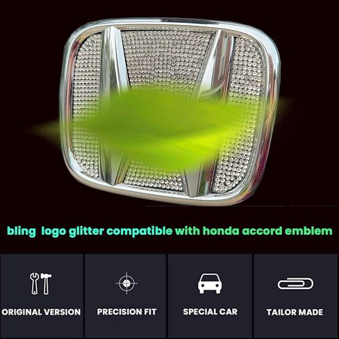 ملصق شعار خلفي كريستالي لامع ملحق سيارة خارجي متوافق مع Honda 10th Gen Civic Sedan & 2022 Accord 2022 2021 2020 2019 2018 in Kuwait