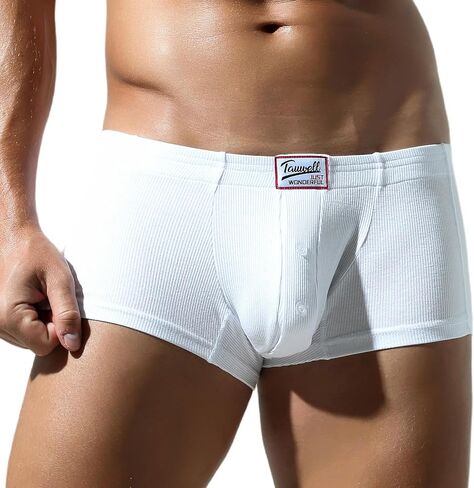 FEOYA Men Ribbed Boxer Briefs Breathable Pouch Underwear Sexy Low Rise Bulge Trunks Underpants in Saudi Arabia