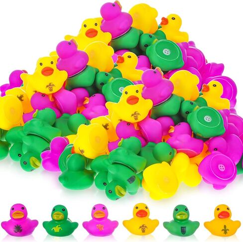 DEEKIN 100 Pcs Christmas Rubber Duck Bulk 1.57 Inch Small Float Rubber Ducks Shower Rubber Duck Mini Xmas Duck for Baby Shower Holiday Party in Saudi Arabia
