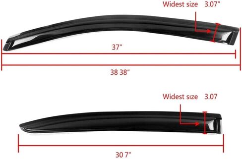 Acrylic Window Visors Rain Sun Guard 4pc Front Rear Left Right for Dodge for Avenger 2008-2014 Smoke/Tinted Slim Style Tape on/External-Type -WD-DAV08 in Kuwait