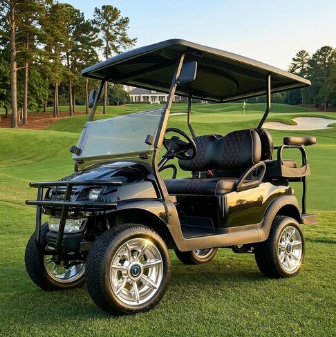 أغطية عجلات عربة الجولف مقاس 10 بوصة، أغطية محور مطلية بالكروم محسنة بـ 7 قضبان لسيارة النادي/E-Z-GO/YA/Star Car/Excar ونماذج أخرى. (مجموعة من 4) in Kuwait