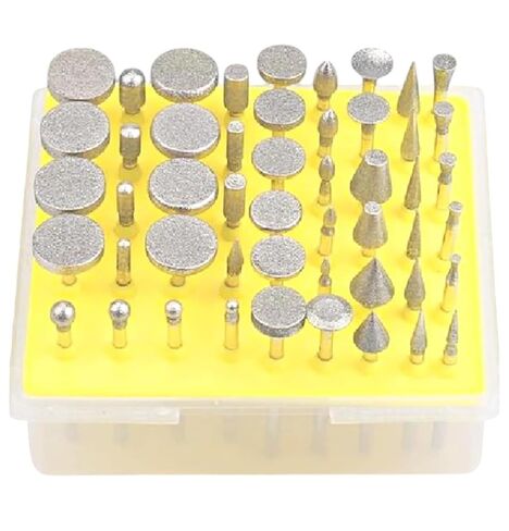 CNQLIS 50 Pcs 1/8 Inch Diamond Burr Set Coated Grinding Stone Carving Bits, Diamond Bits for Dremel Rotary Tools in Kuwait