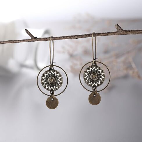 Green Agate Boho Earrings | Bohemian Earrings | Dangle Drop Earrings | Silver Bohemian Earrings | Boho jewelry Earrings | Gift for women in Saudi Arabia