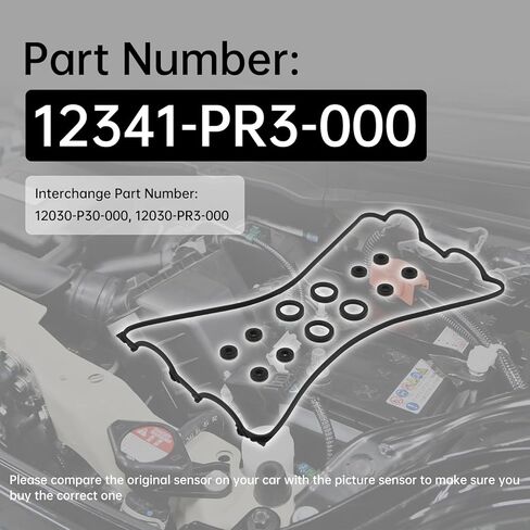 Valve Cover Gasket Set w/Seals & Washers, Replaces 12341-PR3-000 12030-P30-000, Compatible with Honda Civic, Integra, CRX, Civic Del Sol D16 D15 Series Engine in Kuwait