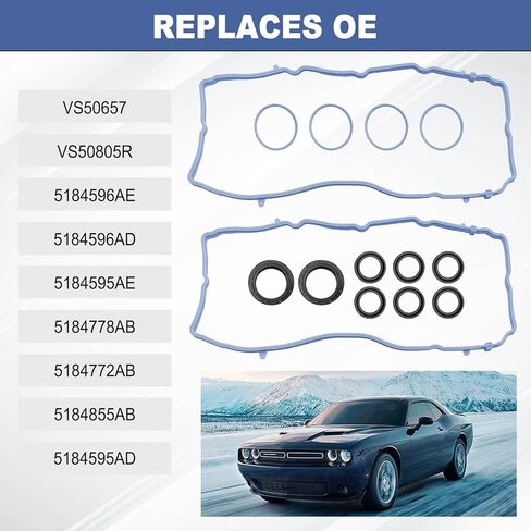 استبدال مجموعة حشية غطاء الصمام # 5184596AE VS50805R متوافق مع محركات JP Wrangler Cherokee، Dodge Durango Avenger Journey، Ram 1500 ProMaster، Chrysler 200 300 3.6L V6 in Saudi Arabia