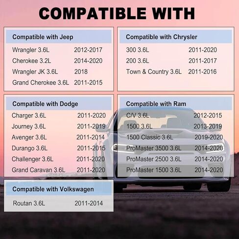 استبدال مجموعة حشية غطاء الصمام # 5184596AE VS50805R متوافق مع محركات JP Wrangler Cherokee، Dodge Durango Avenger Journey، Ram 1500 ProMaster، Chrysler 200 300 3.6L V6 in Saudi Arabia