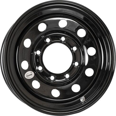 TASKMASTER Revolver Steel Trailer Wheel 16x6 8 Lug on 6.5 Gloss Black Mod 4.9" Center Bore 4400 lb Load Capacity Utility & Cargo Trailer Rim with Valve Stem in Kuwait