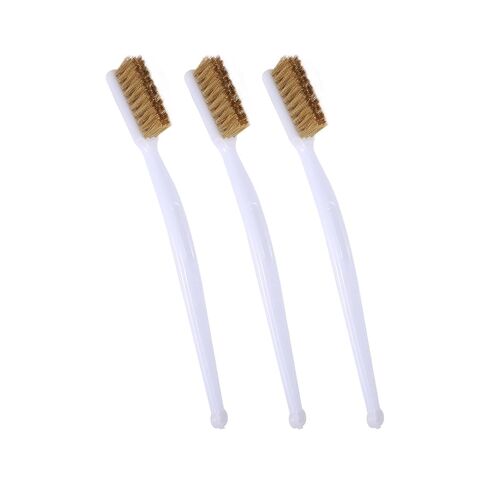 Aokin 3D Printer Nozzle Brush Cleaning Tool, Brass Wire Toothbrush Brass Brush with Curved Handle, Heated Bed Cleaning Parts for Cleaning Rust and Dirt, 5 Pcs in Saudi Arabia