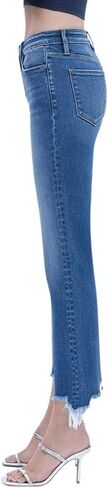 VERVET Women's Bella High Rise Frayed Hem Kick Flare Leg Jeans in Saudi Arabia