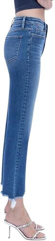 VERVET Women's Bella High Rise Frayed Hem Kick Flare Leg Jeans in Saudi Arabia