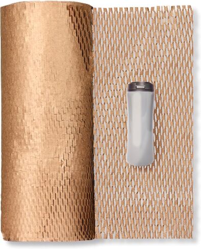 ورق تغليف على شكل قرص العسل من Boxery مقاس 15 بوصة × 16800 بوصة (1400 بوصة) - لفة واحدة من غلاف التوسيد، حشو الصندوق، تعبئة الفراغات، مستلزمات الشحن والنقل، بديل للفقاعات البلاستيكية | صديقة للبيئة - الشركات الصغيرة. in Kuwait