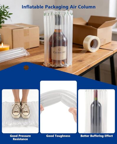 وسائد هوائية قابلة للنفخ مقاس 12 بوصة × 164 بوصة للشحن والنقل - لفافة فقاعات شديدة التحمل، لفافة توسيد فقاعات كبيرة مع مضخة وملصقات هشة in Kuwait