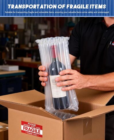 وسائد هوائية قابلة للنفخ مقاس 12 بوصة × 164 بوصة للشحن والنقل - لفافة فقاعات شديدة التحمل، لفافة توسيد فقاعات كبيرة مع مضخة وملصقات هشة in Kuwait