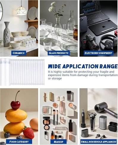 وسائد هوائية قابلة للنفخ مقاس 12 بوصة × 164 بوصة للشحن والنقل - لفافة فقاعات شديدة التحمل، لفافة توسيد فقاعات كبيرة مع مضخة وملصقات هشة in Kuwait