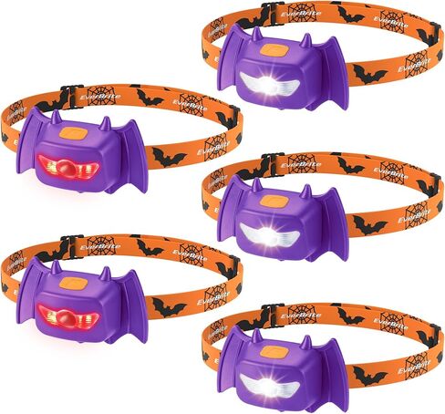EverBrite Halloween Pumpkin Headlamp 2 Pack,2 Modes LED Head Lamp Adjustable Headband,Pumpkin Lights Halloween Party Favors, Orange Spot & Strobe Lights Halloween Gifts in Kuwait