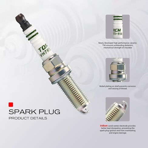 TORCH VH7RTI-11A 8271 Iridium Spark Plug Replace for NGK 93501 LKAR7BIX-11S 94124 ILKAR7L11 Spark Plug,for Toyota Yaris for Scion iA,for Mazda 3 6 CX-3 CX-30 CX-5 CX-50 MX-5 Miata L4,Pack of 4 in Saudi Arabia