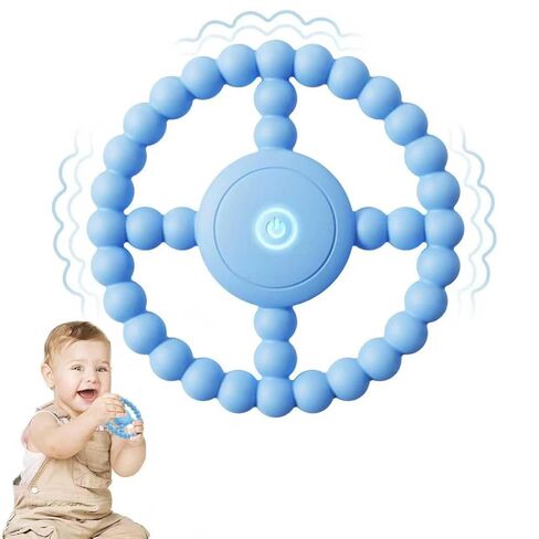 Vibrating Sensory Chew Toy - Dual Effect: Autistic Children Toy & Baby Teething Toy - Infant Teething Toy & Chewy Toys Supporting Autism & Special Needs (1 PC Blue) in Saudi Arabia