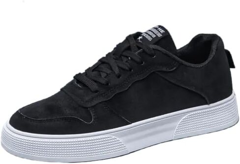 Men's Olive Green Casual Skate Sneakers - Low-Top Lace-Up Shoes with White Sole, Breathable Fabric Lining & Durable PVC Outsole for All-Day Comfort & Urban Style in Saudi Arabia
