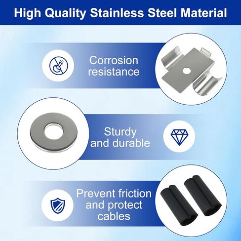 Replace 34406854898 Parking Brake Cable Clip Retainer,Upgraded Stainless Steel Material with Rubber Tubes Fit for BMW 1 Series F20/F21, 2 Series F22/F23, 3 Series F30/F31, 4 Series F32/F33/F36 in Kuwait