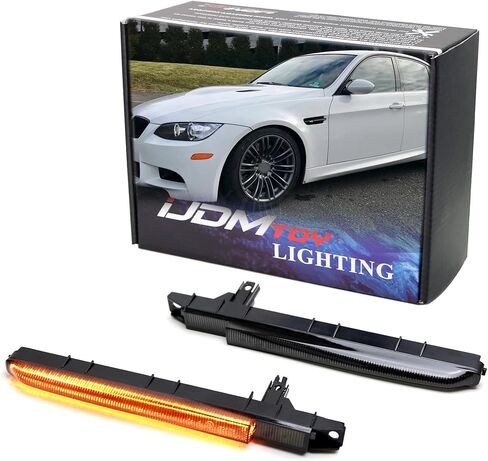 iJDMTOY White/Clear Lens Amber LED Sequential Blink Fender Vent Grille Side Marker Turn Signal Light Kit Compatible with BMW E90 E92 E93 M3 in Saudi Arabia