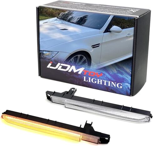 iJDMTOY White/Clear Lens Amber LED Sequential Blink Fender Vent Grille Side Marker Turn Signal Light Kit Compatible with BMW E90 E92 E93 M3 in Saudi Arabia