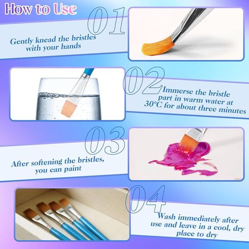 5 قطع 3/4 بوصة و5 قطع 9/16 بوصة من فرش الطلاء المسطحة للطلاء الأكريليك، فرش طلاء صناعية متوسطة وصغيرة الحجم بمقبض خشبي للأكريليك والألوان المائية والزيت والحرف اليدوية وفنون الجسم للوجه in Kuwait