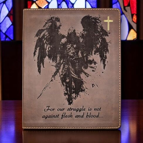 شخصية NIV يوميات الكتاب المقدس | ميخائيل رئيس الملائكة، الكتاب المقدس ونقش الاسم المخصص | مجلة الهامش الواسع | جلد بني | هدية الكتاب المقدس المبنية على الإيمان له أو لها in Kuwait