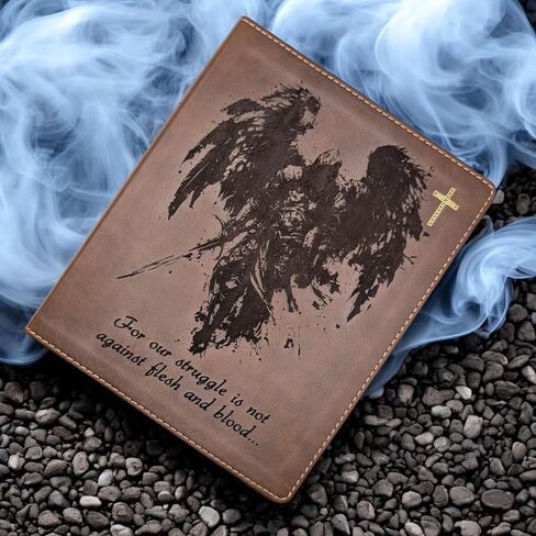 شخصية NIV يوميات الكتاب المقدس | ميخائيل رئيس الملائكة، الكتاب المقدس ونقش الاسم المخصص | مجلة الهامش الواسع | جلد بني | هدية الكتاب المقدس المبنية على الإيمان له أو لها in Kuwait