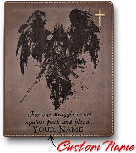 شخصية NIV يوميات الكتاب المقدس | ميخائيل رئيس الملائكة، الكتاب المقدس ونقش الاسم المخصص | مجلة الهامش الواسع | جلد بني | هدية الكتاب المقدس المبنية على الإيمان له أو لها in Kuwait