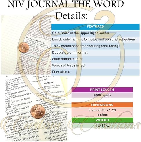 شخصية NIV يوميات الكتاب المقدس | ميخائيل رئيس الملائكة، الكتاب المقدس ونقش الاسم المخصص | مجلة الهامش الواسع | جلد بني | هدية الكتاب المقدس المبنية على الإيمان له أو لها in Kuwait