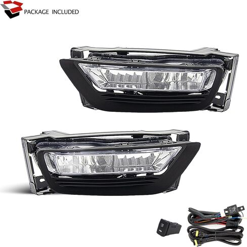 Fog Lights Assembly for 2013 2014 2015 Honda Accord 4-door Sedan Replacement Kit with Wiring And Switch H8 12V 35W Halogen Bulbs(Clear Lens) in Saudi Arabia