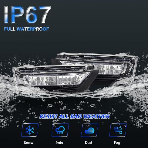 Fog Lights Assembly for 2013 2014 2015 Honda Accord 4-door Sedan Replacement Kit with Wiring And Switch H8 12V 35W Halogen Bulbs(Clear Lens) in Saudi Arabia