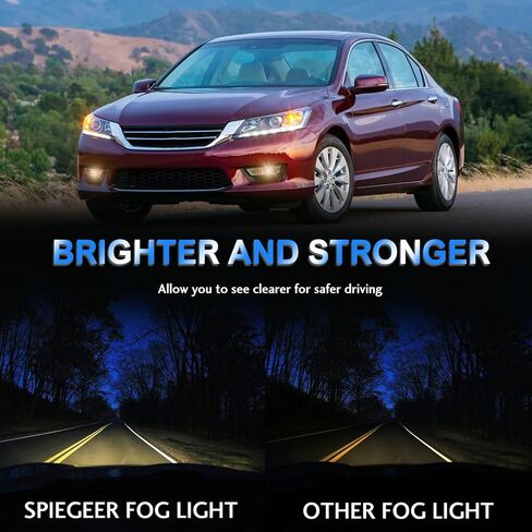 Fog Lights Assembly for 2013 2014 2015 Honda Accord 4-door Sedan Replacement Kit with Wiring And Switch H8 12V 35W Halogen Bulbs(Clear Lens) in Saudi Arabia