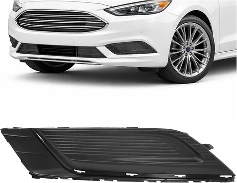HECASA Left Fog Light Cover Compatible with 2017 2018 Ford Fusion, Front Bumper Fog Lamp Bezel Replacement for FO1038166 HS7Z17B814AB, Textured Black ABS Plastic Passenger LH Side in Saudi Arabia