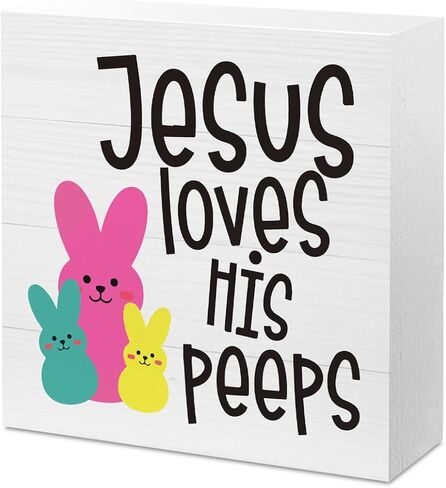 Easter Decor Indoor Easter Party Jesus Decorations Farmhouse Easter Peeps Bunny Rabbit Egg Sign for Home Bathroom Room Badroom Table Mantle Office Dessk Decor in Saudi Arabia