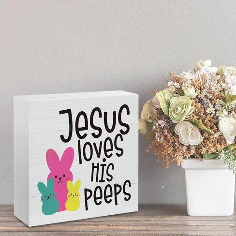 Easter Decor Indoor Easter Party Jesus Decorations Farmhouse Easter Peeps Bunny Rabbit Egg Sign for Home Bathroom Room Badroom Table Mantle Office Dessk Decor in Saudi Arabia