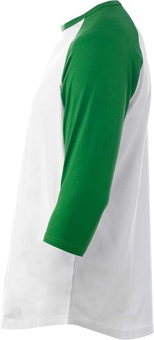 Men’s 3/4 Sleeve Raglan Baseball T-Shirt, 100% Cotton Soft Lightweight Jersey Fit in Saudi Arabia