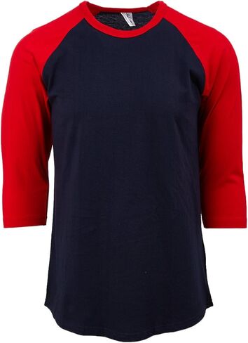 Men’s 3/4 Sleeve Raglan Baseball T-Shirt, 100% Cotton Soft Lightweight Jersey Fit in Saudi Arabia