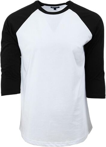 Men’s 3/4 Sleeve Raglan Baseball T-Shirt, 100% Cotton Soft Lightweight Jersey Fit in Saudi Arabia