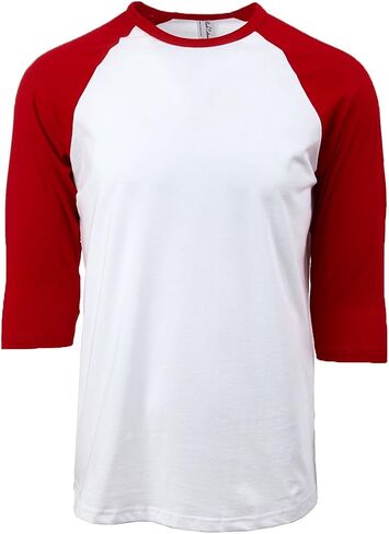 Men’s 3/4 Sleeve Raglan Baseball T-Shirt, 100% Cotton Soft Lightweight Jersey Fit in Saudi Arabia