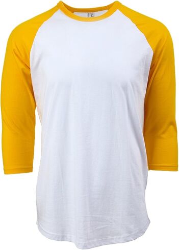 Men’s 3/4 Sleeve Raglan Baseball T-Shirt, 100% Cotton Soft Lightweight Jersey Fit in Saudi Arabia