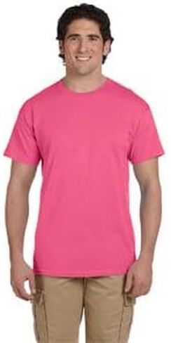 Fruit of the Loom 5 oz. 100% Heavy Cotton HD T-Shirt (3931) Neon Pink, L in Saudi Arabia